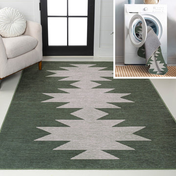 Chayton Minimalist Geometric Machine-washable Area Rug